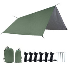 9.8x9.8ft Camping Tarp Waterproof Hammock Rain Fly, UV Protection Portable Tent Footprint for Backpacking Outdoor