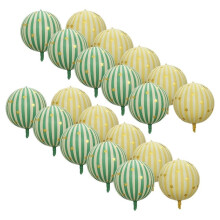 20 PCS Carnival Balloons Circus Balloons 22 Inch Star Striped Foil Balloons for Theme Party Decorations