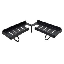 Adjustable over-Faucet Shelf Organizer, No Drill Foldable Sink Shelf with Drain Rack Black