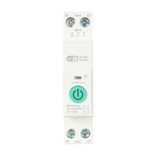 63A Tuya WiFi  Circuit Breaker with Metering Power KWh Voltage Current Protect Power Statistics Timer