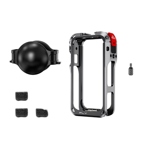 Metal Protective Frame for  X6 Camera Rabbit Cage with Dual Cold Shoe+1/4" Interface with Silicone Lens Cover