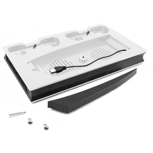 Supporto di Ricarica e Raffreddamento per PS5, Stazione di Ricarica con Ventola Silenziosa per Controller e Accessori Della Console per  5