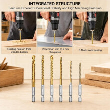 6-Delige Spiraalboor Set, 3-8 mm Titaniumlegering Zaagtand Snelstaal Boor, Titaniumlegering Boor Bewerkingsset