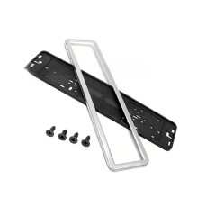 Saloon Car License Plate Frame License Plate Holder for EU RU Standard Vehicle Auto License Plates Silver
