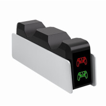 Station de Charge Rapide pour Manettes pour PS5, Double Chargeur Rapide avec USB-C, Indicateur LED pour 2 Manettes