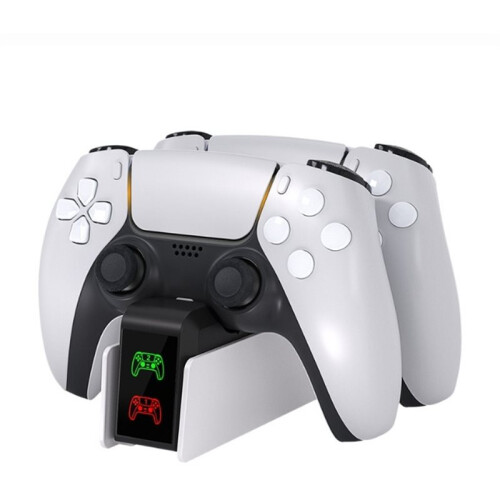 Ladestation für PS5-Controller, Schnelllade-Dock für Zwei Controller mit USB-C-Anschlüssen und LED-Anzeige für 2 Controller 1