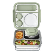 Stalowa Bento z 8oz Izolowanym Słoikiem na Jedzenie, Szczelny Metalowy Zestaw na Lunch z Kubkiem na Sos dla Dzieci i Dorosłych
