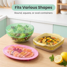 90 Pcs Disposable Elastic Food Bowl Covers Kit for Kitchen, Translucent Stretchable, Alternative to Foil & Plastic Wrap
