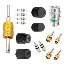 16PCS R134a AC-Ventilkern- & Dichtkappen-Kit, Universelles A/C-Serviceport-Wartungswerkzeug für Autos, Lastwagen, SUVs
