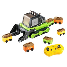 Remote Control Snake Electric Construction Vehicle Magnetic Swallowing Car Double Interactive Puzzle Battle Toy Green
