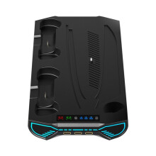 Universial Fast Charging Dock Station and Cooling Stand for PS5 /Slim/Pro with Headset Holder USB Hub Black