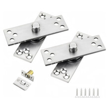Heavy Duty 360 Rotating Pivot Hinge Door Spindle- Stainless Steel Concealed Top and Bottom Shaft for Seamless Swivel