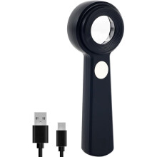60X Handheld Rechargeable Loupe Magnifier,Magnifying Glass with Adjustable UV and LED Lights, Double-Layer Optical Len A