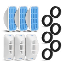 Lot de 12 Filtres de Rechange et Éponges de Préfiltration pour Fontaine à Eau Automatique pour PEKTACO pour Chats (3,2 L/108 Oz)