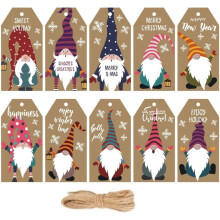 1set/100pcs Christmas Tags (with Twine) - Assorted Styles, Ideal for Party Favors, Holiday Gift Wrapping, and Decor