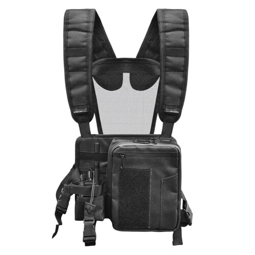 Borsa Pettorale Regolabile per Ricetrasmittenti, Supporto per Walkie-Talkie e Tracolla.