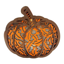 Fall Season LED Carving Pumpkin Ornament with Cutouts Decoration Child SafeTY Design for Family Decorating