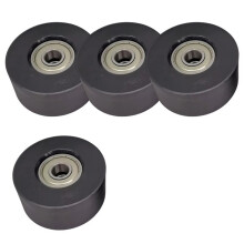 4 Poleas de Madera para Máquina de Remo - Rodillo con Doble Rodamiento para un Deslizamiento Suave, 45x21x8mm