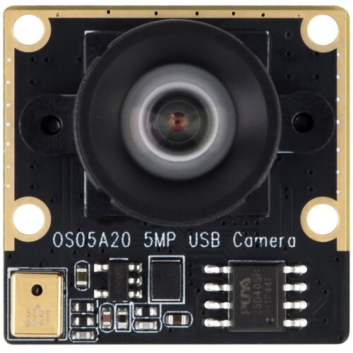 Module Caméra USB 5 MP OS05A20, Compatible avec les  USB 2.0, Microphone Intégré, Objectif Sans Distorsion avec Champ de Vision de 91,7 1