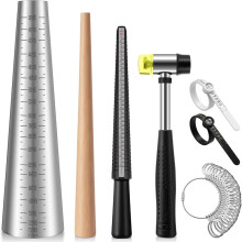All-InOne & Bracelet Sizer Set with Mandrels and Finger Gauge Includes Metal Bracelet Mandrel & Mandrel