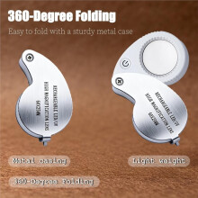 40X Recharge Jewelers Loupe LED UV 30X Stand Magnifier Kit Rechargeable LED UV 25mm Pocket Loupe 1 Pack 30X Magnifiers A