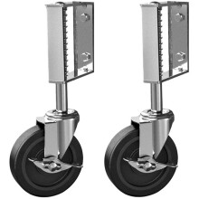 Zware, Geveerde Poortwielen van 10 cm met Rem, 2 Stuks, Maximaal Draagvermogen van 100 Kg voor Zware Houten en Metalen Poorten.
