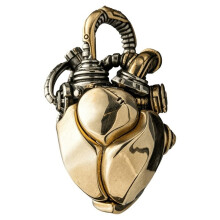 Oriental Mechanical Heart Fidget Slider Keychain, Press Stress Relief Hand Pendant, Toy, Pocket-Sized Worry Stone Gift