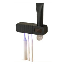 Intelligent 2-in-1 Toothbrush Disinfection Machine with Toothpaste Squeezer, Wall Mounted Drill-Free Bathroom Storage