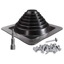 Metal Roof Pipe Flashing,Roof Vent Boot, High Temp Silicone Stove Boot, for Tube OD 1/4" to 5-3/4", Square Base A