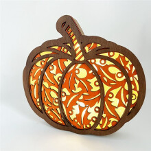Fall Season LED Carving Pumpkin Ornament with Cutouts Decoration Child SafeTY Design for Family Decorating