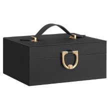 2-Layer Jewelry Box, Jewelry Organizer with Handle, Removable Tray, Storage for Necklaces Earrings Rings Bracelets