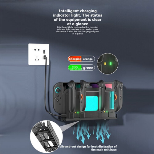 Wall Stand Dock for  2 Console Universal Storage Rack /OLED Consoles with Charging for Controllers 2