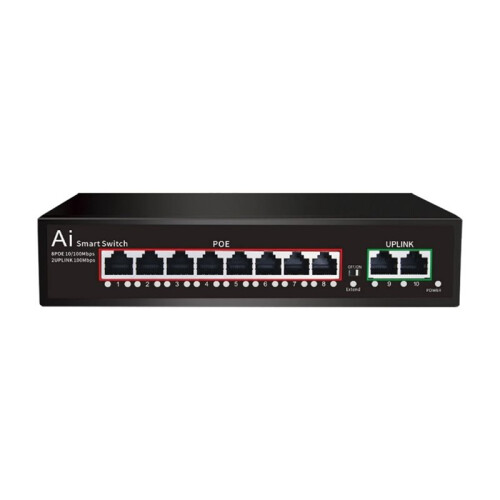 POE with 2 RJ45  8-Port 100Mbps POE Network  DC24V Active POE