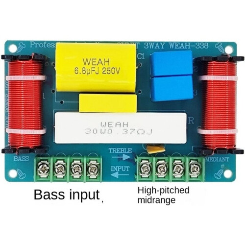 Three-Way Hifi High Fidelity Speaker Crossover 3 Way Audio Frequency Divider Treble + Midrange + Low Crossover 1