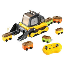 Remote Control Snake Electric Construction Vehicle Magnetic Swallowing Car Double Interactive Puzzle Battle Toy Yellow