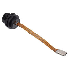 Waterproof Type C Female to Male PFC Flat Cable 3.1 Speed Threaded-Type Type-C 3.1 10GB 3A 20V 10cm