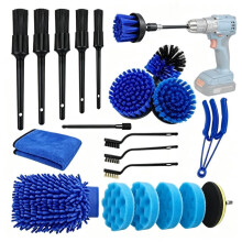 21PCS Car Detailing Brush Set, Car Detailing Kit with Drill Brush, Car Wash Kit & Cleaning Tools for Interior Exterior