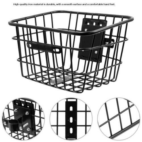 Iron Wire Front Basket Universal Storage Cargo Basket for Electric Scooter Bicycle with Mounting Bracket 1