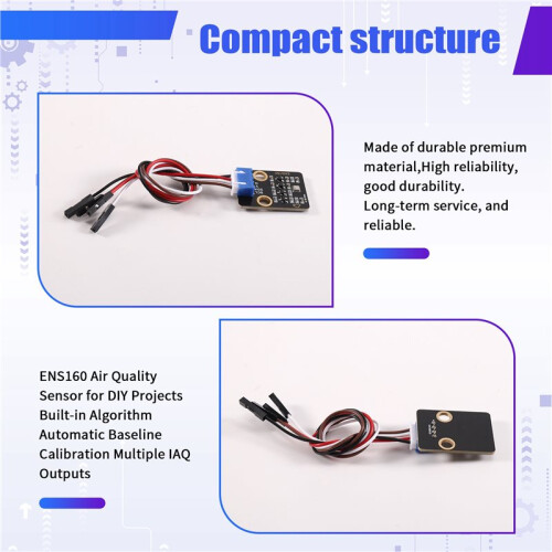 ENS160 Air Quality Sensor for DIY Projects Built-in Algorithm Automatic Baseline Calibration Multiple IAQ Outputs