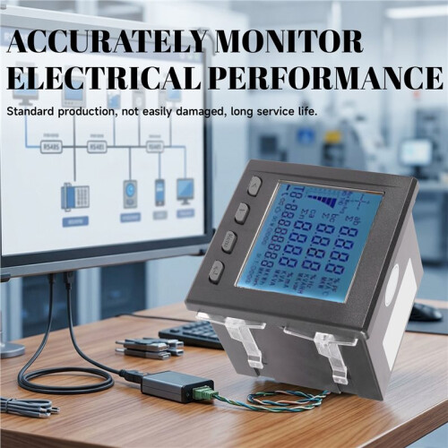 3 Phase Power Meter Short Case Ampere Voltage Kwh Watt Var Power Factor Frequency LCD Multifunction Meter 2