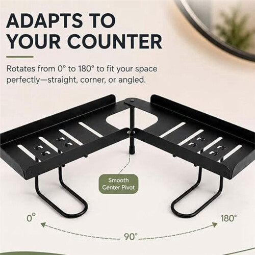 Adjustable over-Faucet Shelf Organizer, No Drill Foldable Sink Shelf with Drain Rack White 1