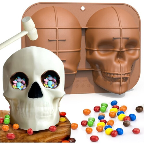 1 Moule à Gâteau Crâne Géant, Idéal pour Halloween et les Fêtes D'Anniversaire B 2