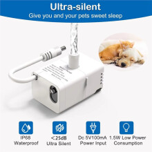 Cat Fountain Replacement Pump, LED Auto Power Off Light, Ultra Quiet Filter Pump for 2.2L/3.2L Pet Water Dispenser