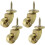 4-Piece Brass Threaded Stem Casters 360 Rotating Wheels for Furniture, Cabinets, Sofas, Chairs, Trolleys, Trunk Boxes 2