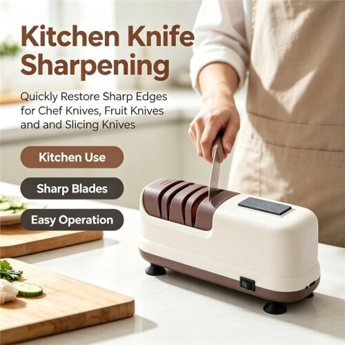 Electric Knife Sharpener Multifunction Automatic Sharpening Stone for Kitchen Knives Scissors Home Tool,Gentle  Hand 2