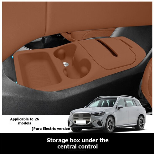Lower Center Console Storage Box for - GLC EV 2026 - Multifunctional Interior Tray Accessory Brown 1