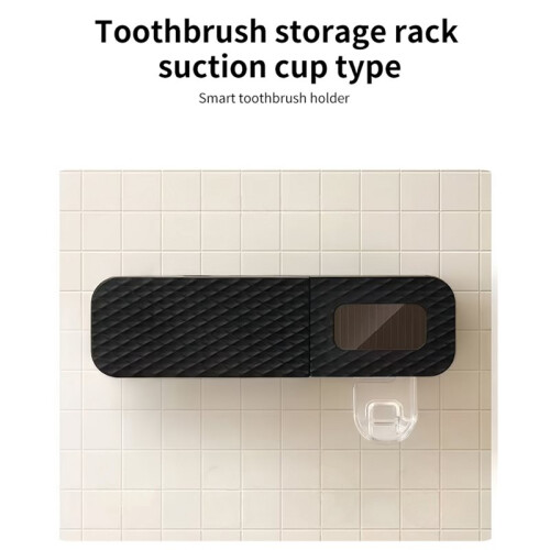 Intelligent 2-in-1 Toothbrush Disinfection Machine with Toothpaste Squeezer, Wall Mounted Drill-Free Bathroom Storage 2