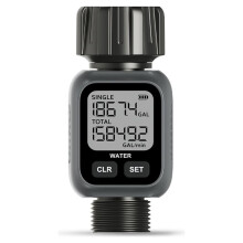 Garden Hose Water Flow Meter 4 Display Modes 3/4" Digital Flow Rate Volumemeter IPX5 Waterproof Irrigation Flow Gauge