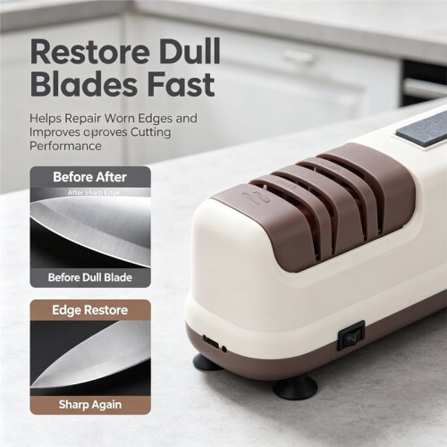 Electric Knife Sharpener Multifunction Automatic Sharpening Stone for Kitchen Knives Scissors Home Tool,Gentle  Hand
