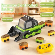Remote Control Snake Electric Construction Vehicle Magnetic Swallowing Car Double Interactive Puzzle Battle Toy Green